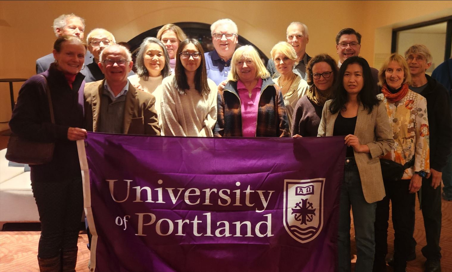 Group photo of alumni at the San Francisco Symphony Venue
