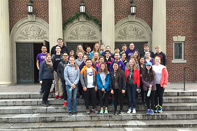 Pilgrims outside the Cathedral's Holy Doors