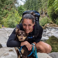 Kali Abel with her dog