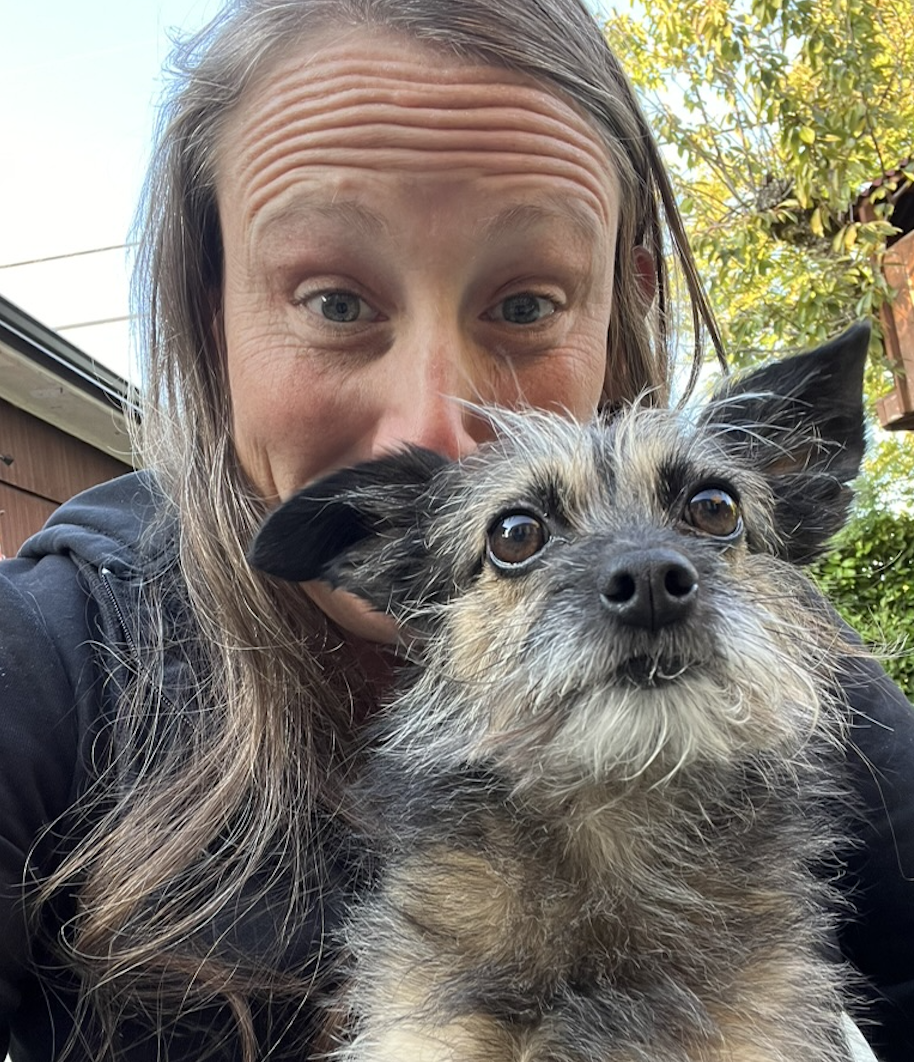 Brandy Daniels and her dog