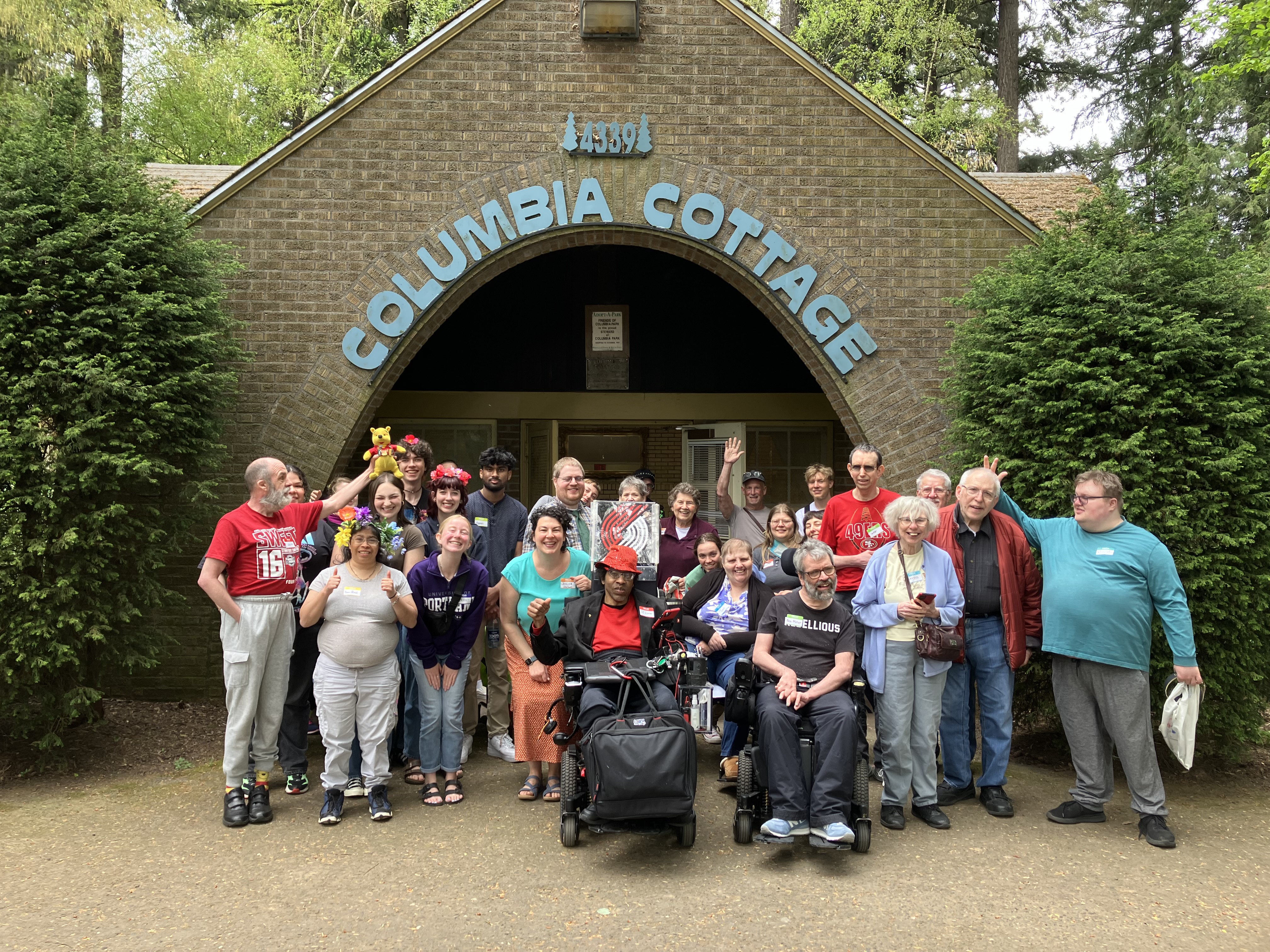 a group of L'Arche community members at the Spring Picnic