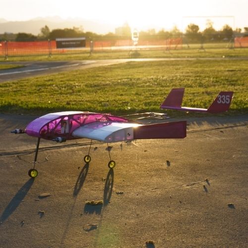 The UP Aero Club team drone sitting on the tarmac
