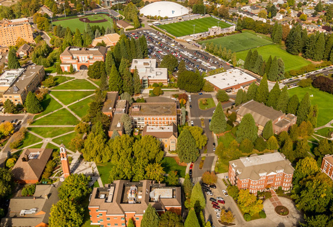 Aerial view of campus