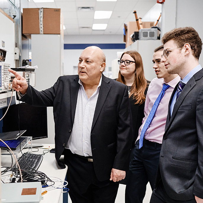 Industry partner working with students