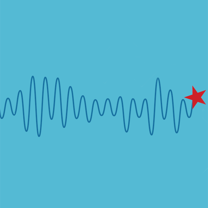 Pulse line leading to red star