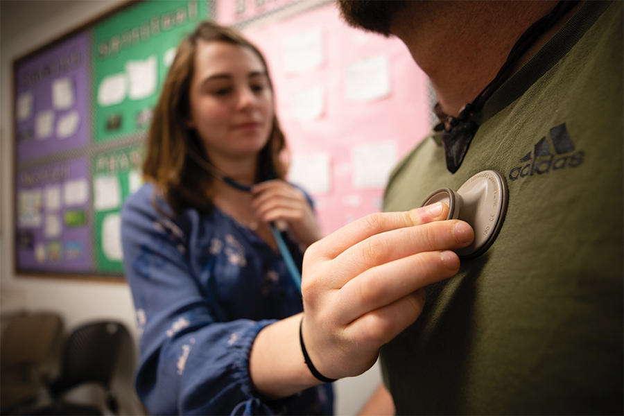nursing student with stethoscope