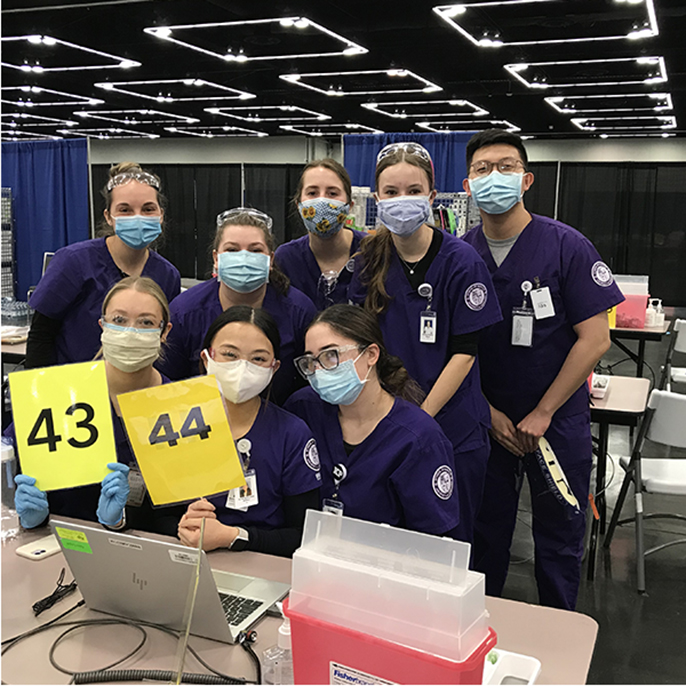 Student Nurses at Vaccination Clinic