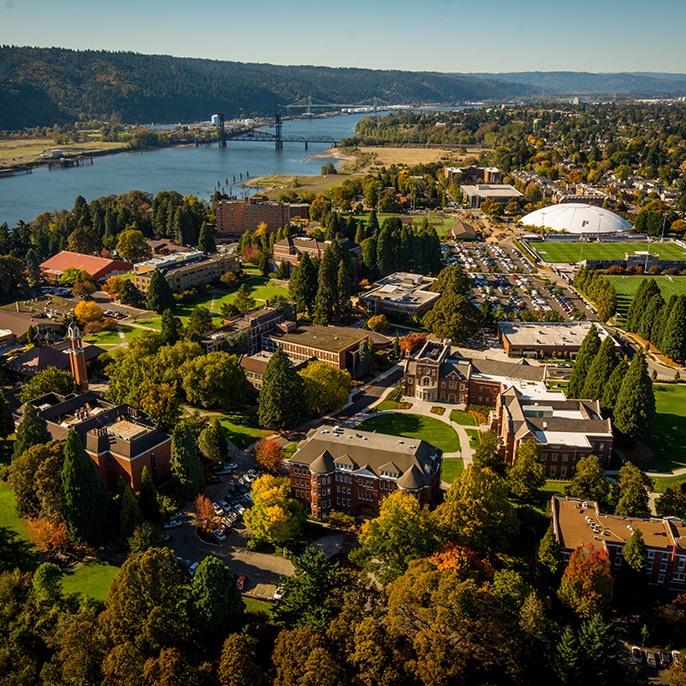 University of Portland campus from above