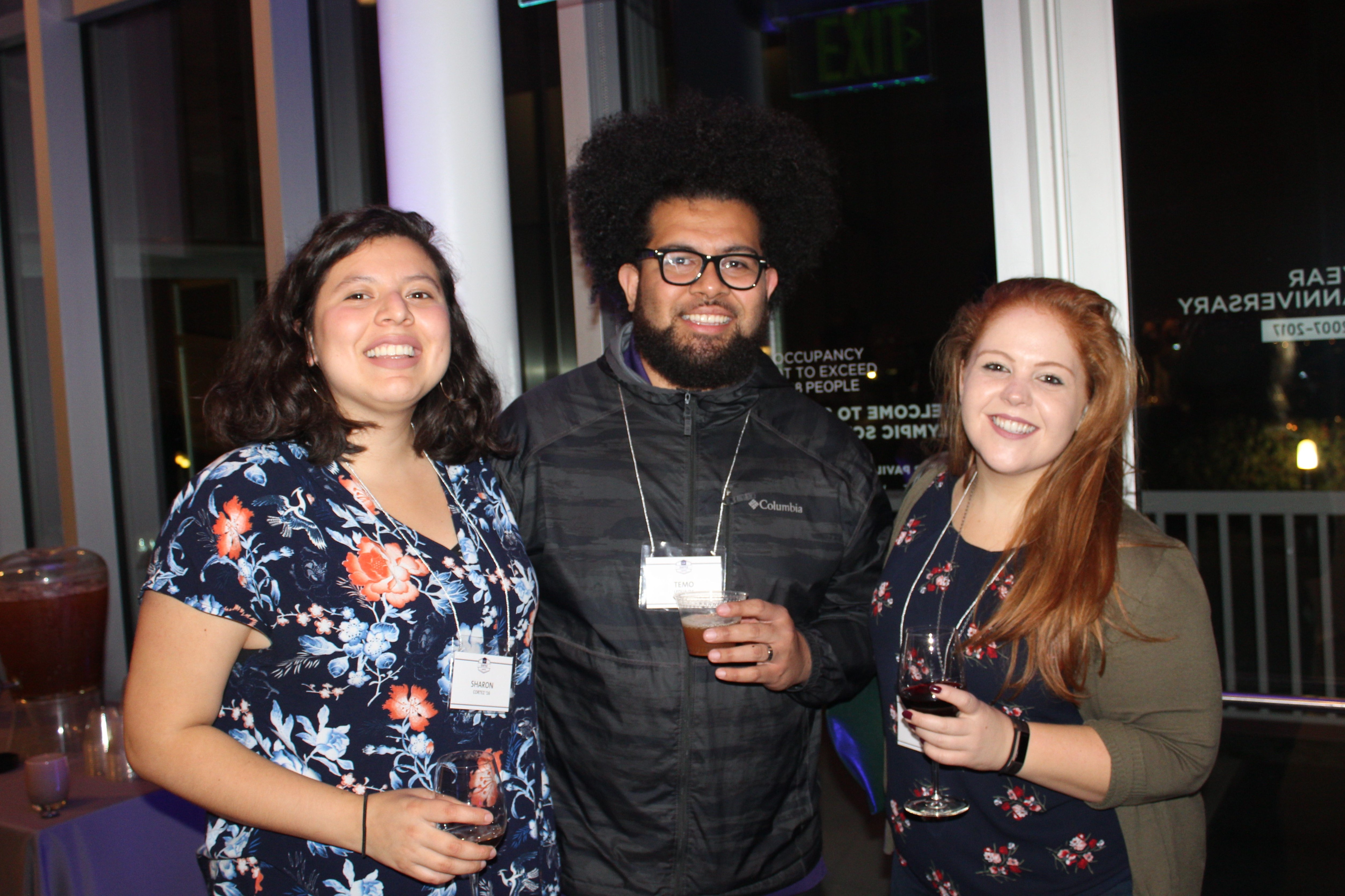 Group posing for photo at Seattle University Reception