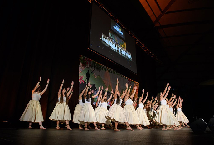 UP students performing Lū'au dance