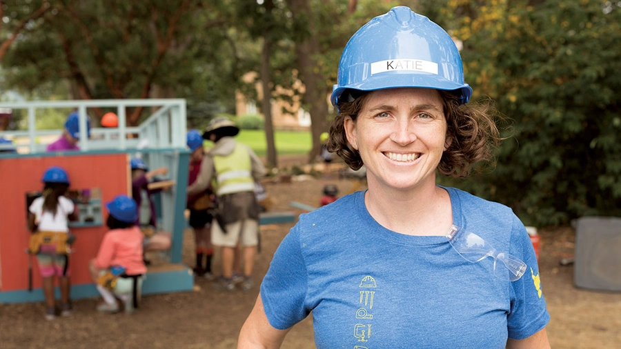 Katie Hughes in a hard hard