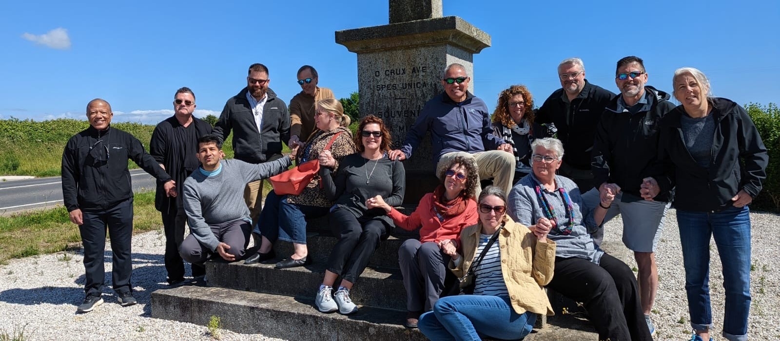 Travelers at the monument