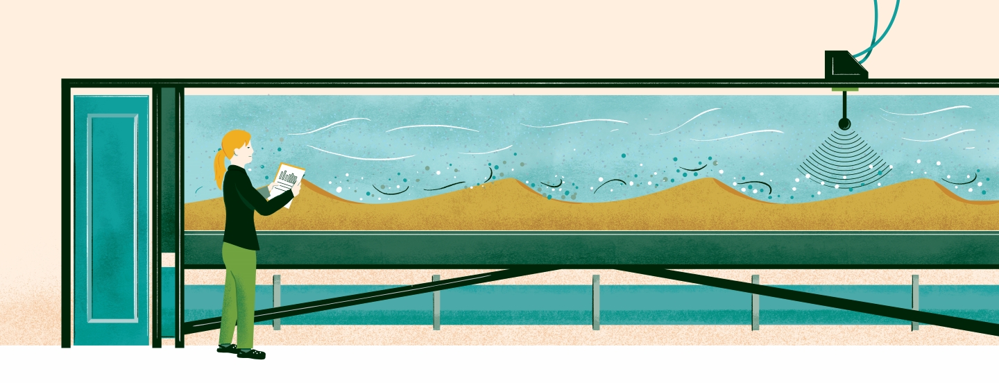 Infographic illustration of river sedimentation
