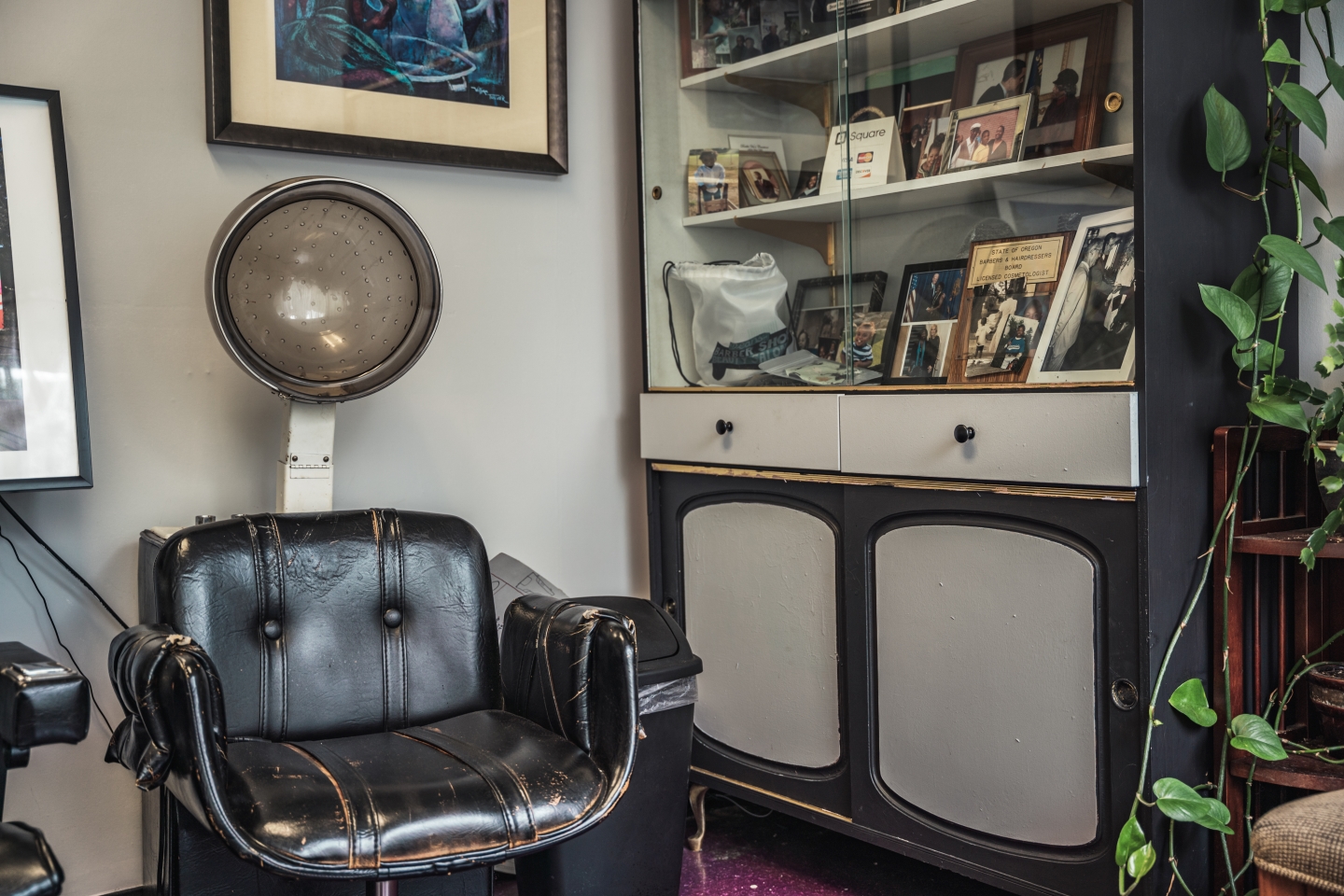A dryer chair at Dean's Beauty shop