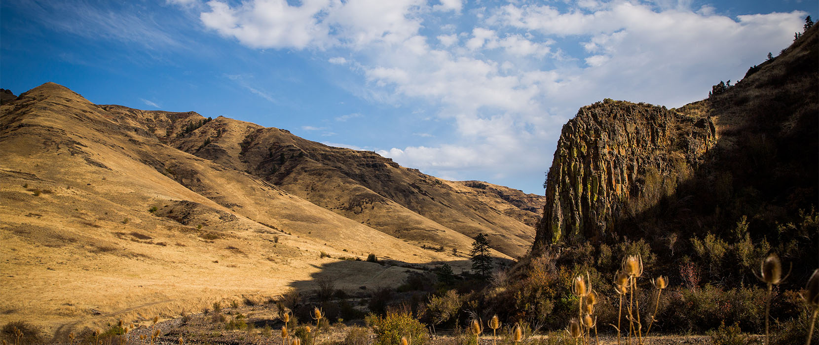 a rocky cliff in eastern Oregon