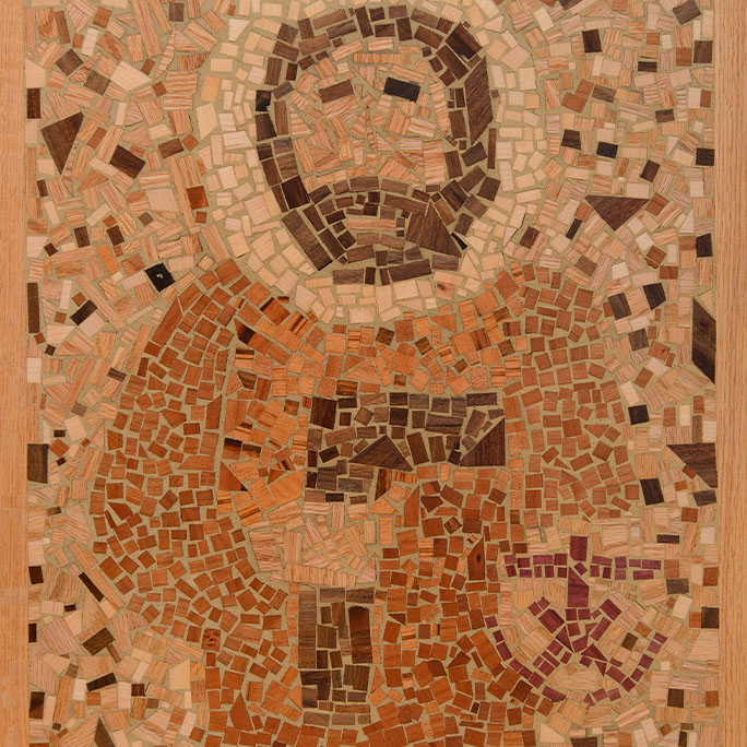 an icon of St. Joseph the Worker, the patron saint of the Holy Cross brothers