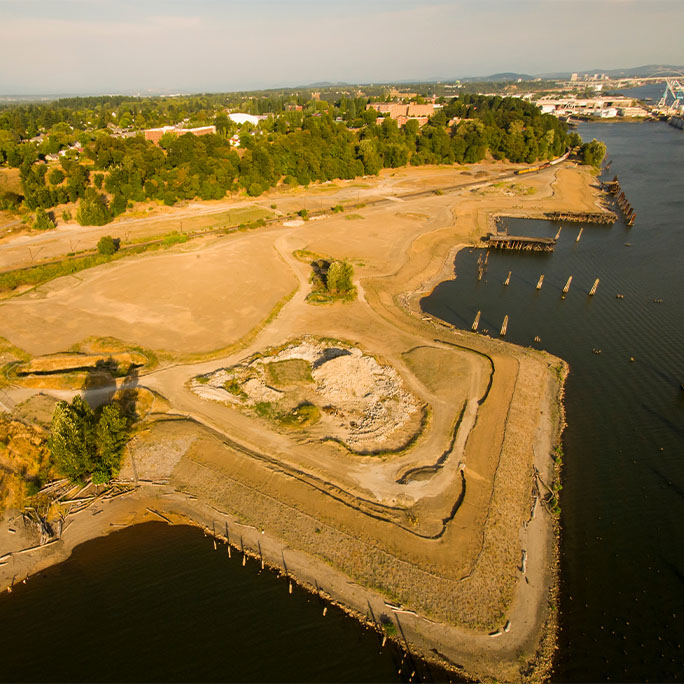 aerial photo of dry land after a heat wave in 2013