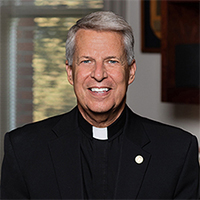 portrait of University President Rev. Mark L. Poorman, C.S.C.