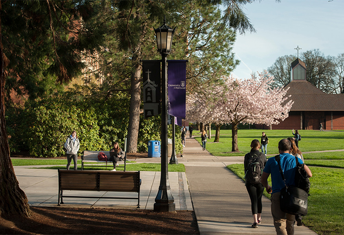 Students Walking On Campus