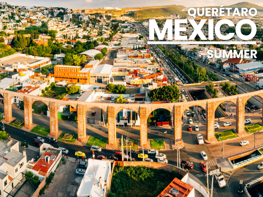 aerial of Querétaro's aqueducts