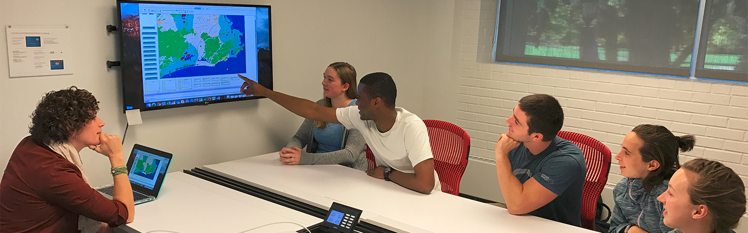 Main quad with fall leaves on ground